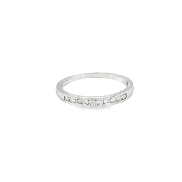 Churumbela en oro blanco de 14K con diamantes de 0.16 ct, elegancia delicada