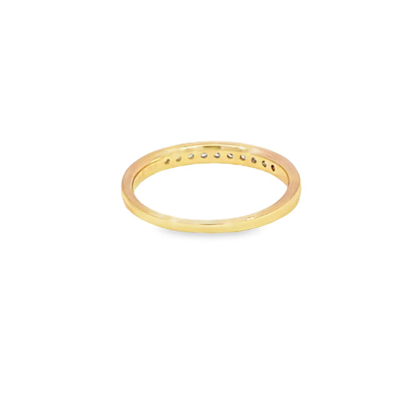 Churumbela de oro amarillo de 14K con diamantes de 0.16 ct, estilo delicado