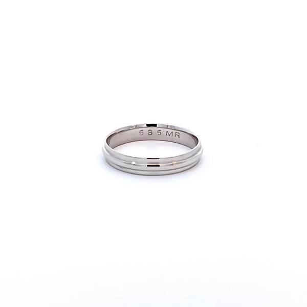 Argolla de Matrimonio en Oro Blanco de 14K