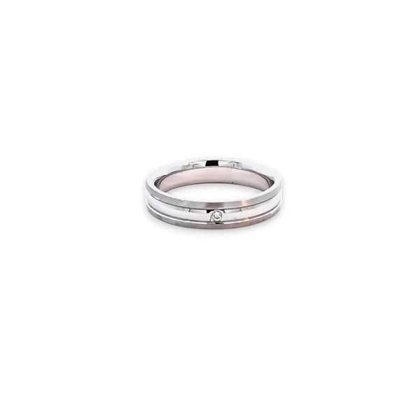 Argolla de Matrimonio en Oro Blanco de 14K