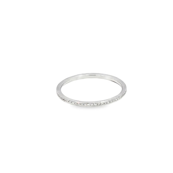 Churumbela en oro blanco de 14K con diamante de 0.17CT