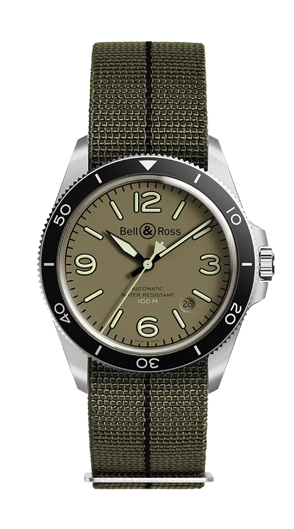Reloj Bell & Ross BRV-292 Military Green Automático en Acero Inoxidable con Esfera Verde