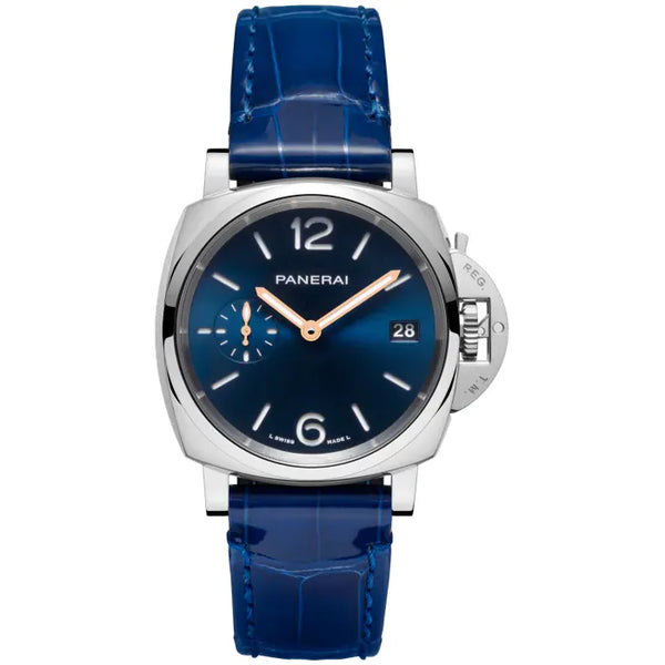 Reloj Panerai Luminor Due de acero automático de 38 mm en azul
