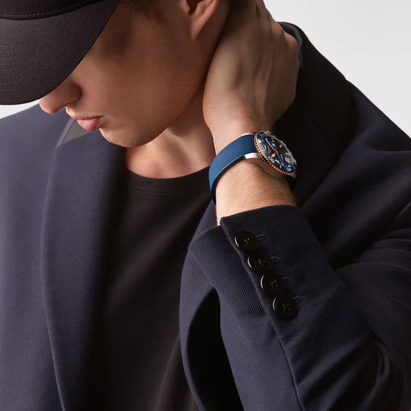 Reloj Longines Hydroconquest Bicolor Automático 41MM Correa de Caucho Azul