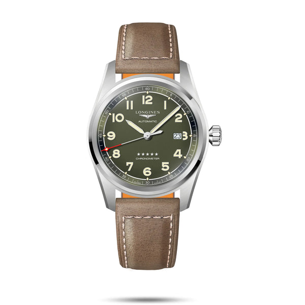 Reloj Longines Spirit Acero Automático 42MM Correa de Piel Verde