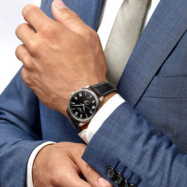 Reloj Longines Master Collection Acero Automático 42MM Correa de Piel Negra