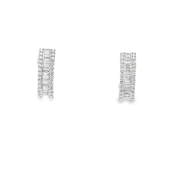 Aretes en oro blanco de 14K con diamantes de 2.13 ct, lujo deslumbrante