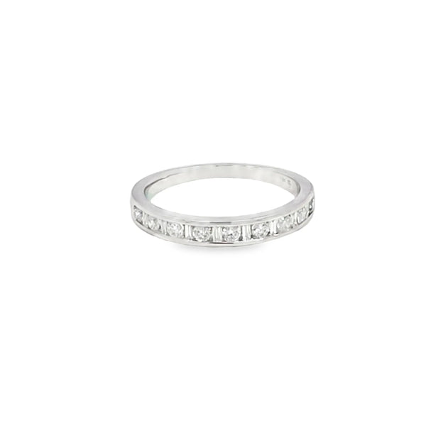 Churumbela en oro blanco de 14K con diamantes de 0.32 ct, estilo distinguido