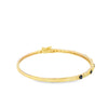 Brazalete en oro amarillo de 14K con diamante de 0.28CT y zafiro de 0.52CT