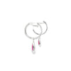 Aretes en oro blanco de 14K con diamante de 0.19CT y rubí de 0.93CT