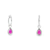 Aretes en oro blanco de 14K con diamante de 0.19CT y rubí de 0.93CT