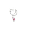 Aretes en oro blanco de 14K con diamante de 0.19CT y rubí de 0.93CT