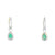 Aretes en oro blanco de 14K con diamante de 0.19CT y esmeralda de 0.64CT