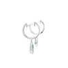 Aretes en oro blanco de 14K con diamante de 0.19CT y esmeralda de 0.64CT