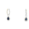 Aretes en oro blanco de 14K con diamante de 0.19CT y zafiro de 1.04CT