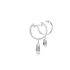 Aretes en oro blanco de 14K con diamante de 0.19CT y zafiro de 1.04CT