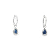 Aretes en oro blanco de 14K con diamante de 0.19CT y zafiro de 1.04CT
