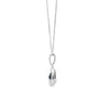 Dije con cadena en oro blanco de 14K con diamante de 0.08CT y zafiro de 0.97CT
