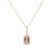 Dije con cadena en oro rosa de 14K con diamante de 0.10CT