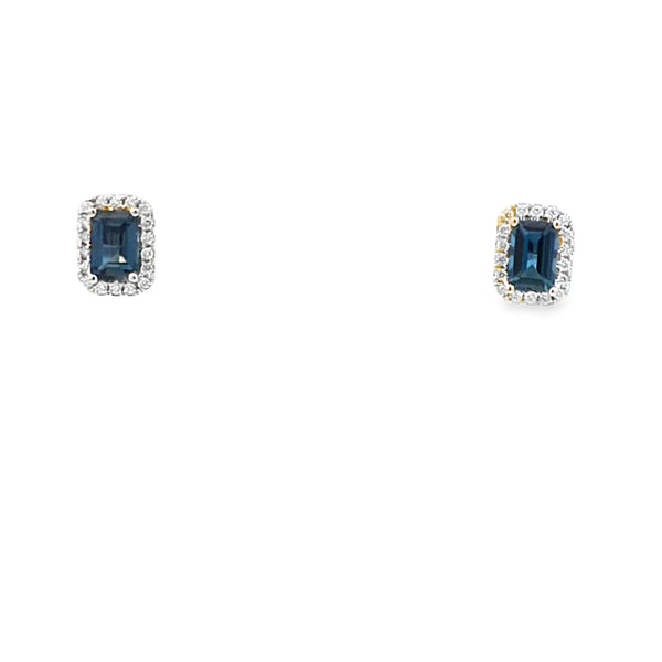 Aretes en oro blanco de 14K con diamante de 0.17CT
