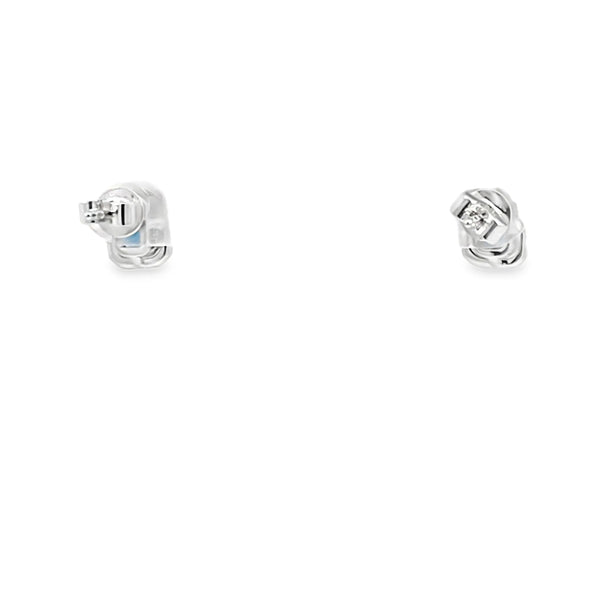 Aretes en oro blanco de 14K con diamante de 0.17CT