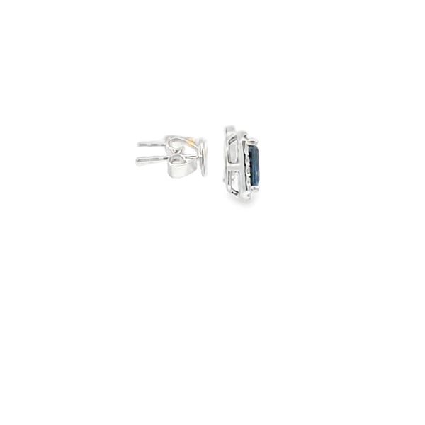 Aretes en oro blanco de 14K con diamante de 0.17CT