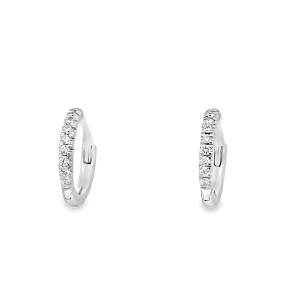 Arracadas en oro blanco de 14K con diamantes HSI de 0.15 ct