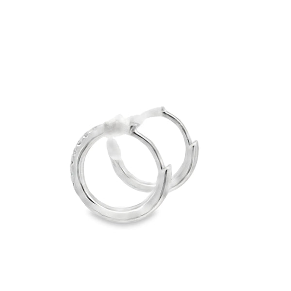 Arracadas en oro blanco de 14K con diamantes HSI de 0.15 ct