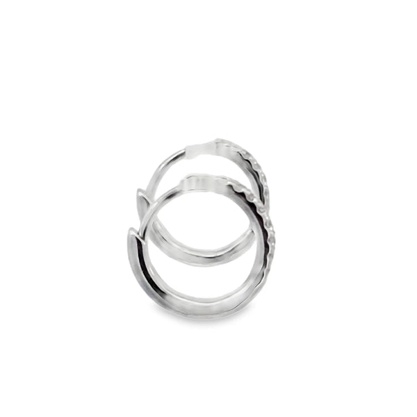 Arracadas en oro blanco de 14K con diamantes HSI de 0.15 ct