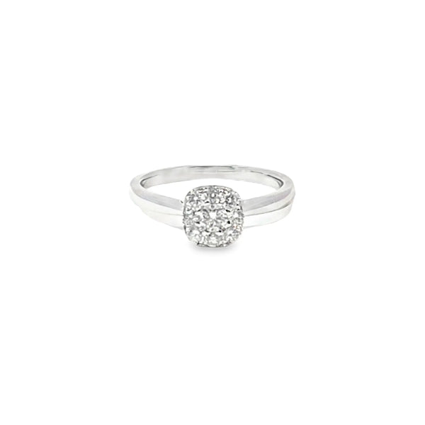 Anillo Solitario en Oro Blanco de 14K con Brillante de 0.34 ct, calidad HSI.