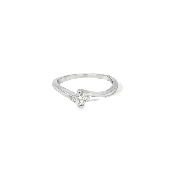 Anillo Solitario en 14k en Oro Blanco con 0.25 CT en Diamantes