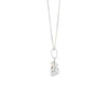 Dije con cadena en oro blanco de 14K con 0.15 ct en diamante HSI