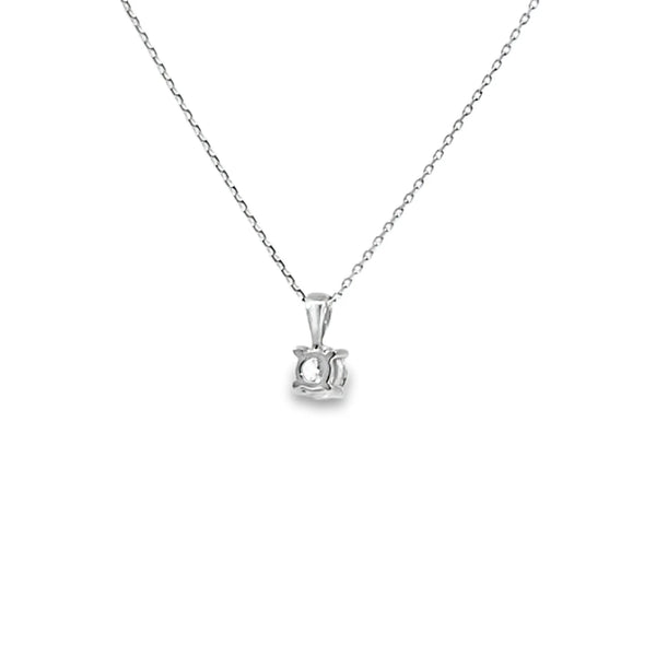 Dije con Cadena en 14K en Oro Blanco con 0.35CT en Diamante calidad H SI