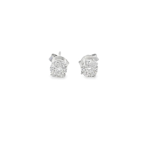 Broquel Brillante en 14K en Oro Blanco con 0.32CT en Diamantes