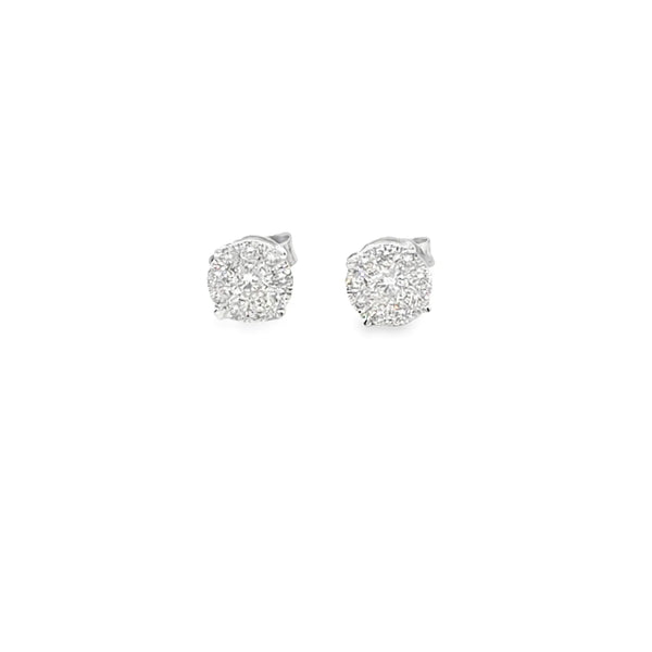 Broquel Brillante en 14K en Oro Blanco con 0.50CT en Diamantes