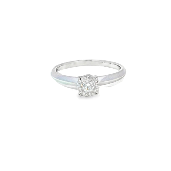 Anillo Solitario en Oro Blanco de 14K con Brillante de 0.24 ct, calidad H SI1.