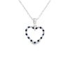 Dije con cadena en oro blanco de 14K con zafiro corazón de 0.13 ct