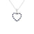 Dije con cadena en oro blanco de 14K con zafiro corazón de 0.13 ct