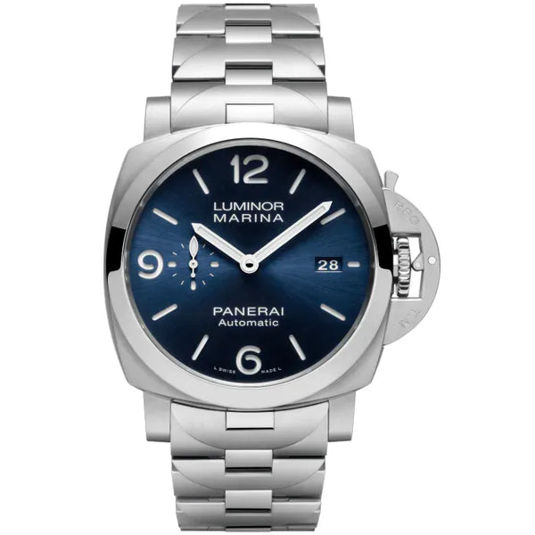Reloj Panerai Luminor de acero automático de 44 mm en azul.