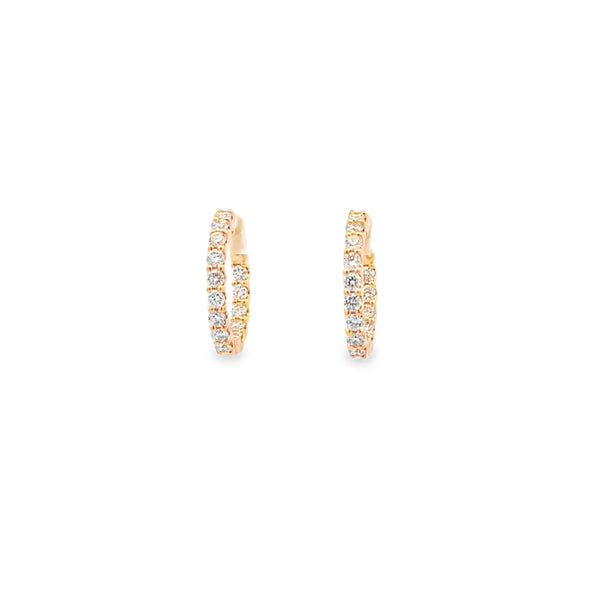 Arracadas en oro amarillo de 14K con 1.23 ct en diamantes