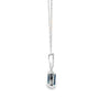 Dije con cadena en oro blanco de 14K con diamante de 0.09CT y topacio London Blue