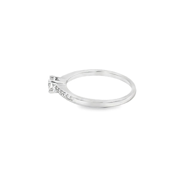 Anillo Solitario en 14K en Oro Blanco con 0.25CT - 0.28CT en Diamantes calidad H S1