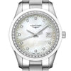 Reloj Longines Conquest Classic Acero Cuarzo 36MM Madre Perla con Brillantes
