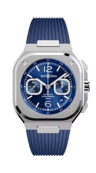 Reloj Bell & Ross BR 05 Cronógrafo Automático de 42 mm en Acero Inoxidable con Esfera Azul