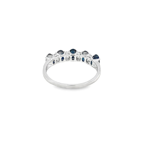 Anillo para Dama en 14K en Oro Blanco con 0.13CT en Zafiro