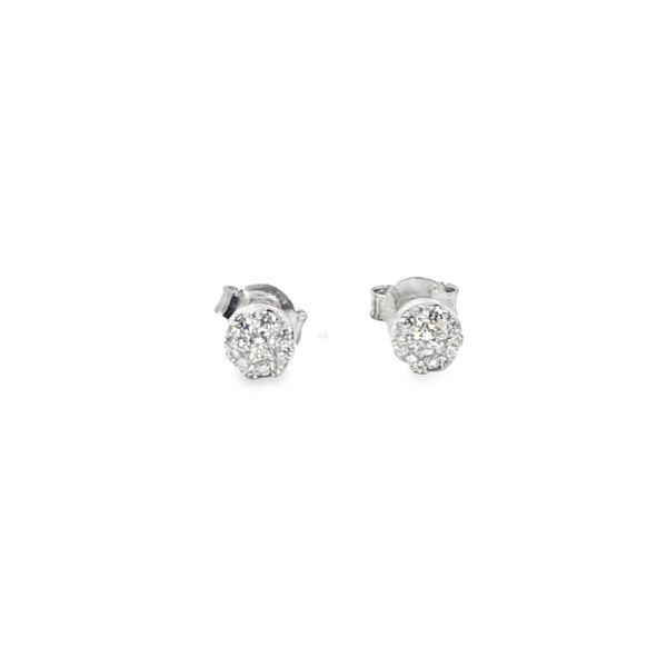 Broquel Brillante en Oro Blanco de 14K con Diamante de 0.30 ct, calidad H VS1.