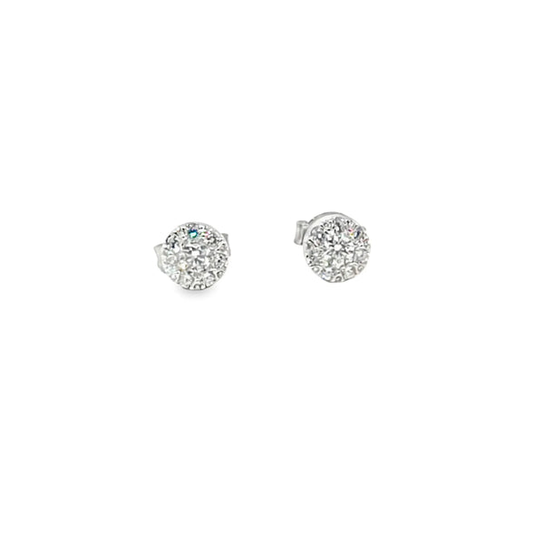 Broquel Brillante en Oro Blanco de 14K con Diamante de 0.43 ct, calidad H VS1.