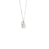 Dije con cadena en oro blanco de 14K con 0.23 ct en diamante H VS1
