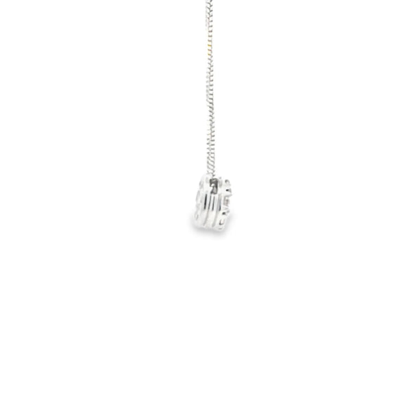 Dije con cadena en oro blanco de 14K con 0.23 ct en diamante H VS1