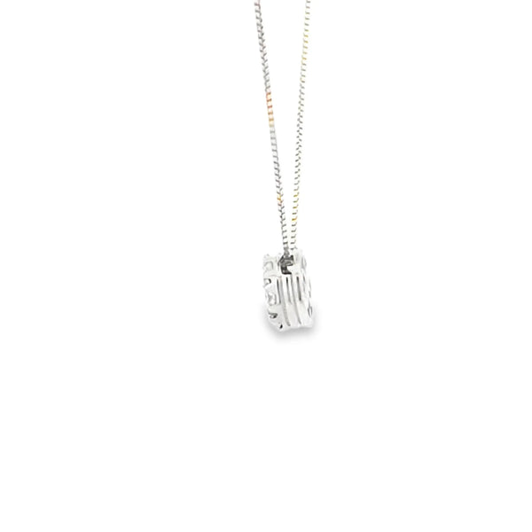 Dije con cadena en oro blanco de 14K con 0.35 ct en diamante H VS1